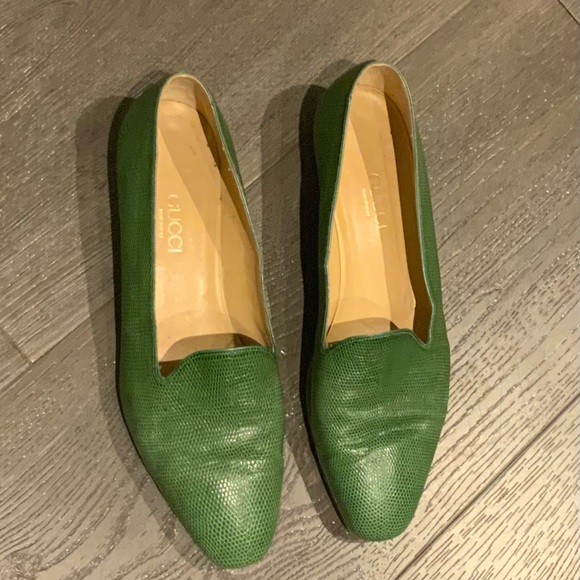 Gucci Women's Green Leather Loafers, 39.5 - Picture 1 of 6